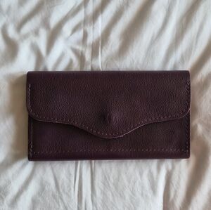 Portland Leather plum large Bozeman wallet